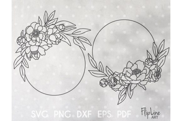 Boho Floral Wreath: Graphics and Illustrations