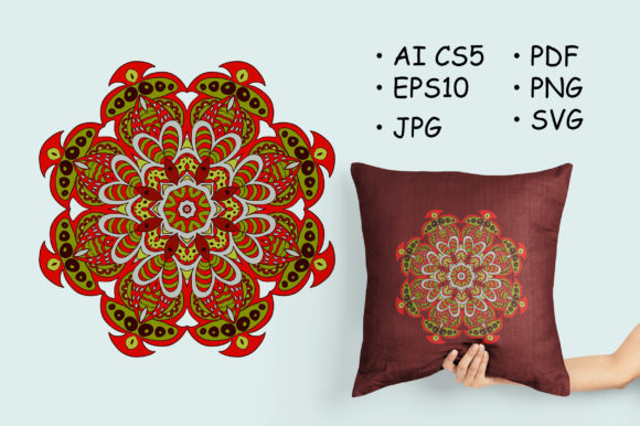 Colorful Floral Mandala Graphics & Illustrations