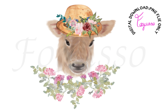 Cow Floral Clipart: Graphics & Illustrations