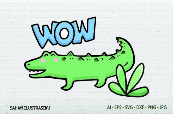 Crocodile Animals Floral Svg: Graphics & Illustrations