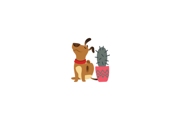 Dogs and Cactus Floral Svg: Graphics and Illustrations