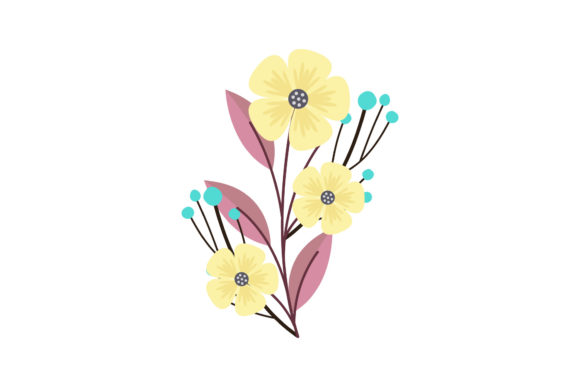 Floral Botanical Flowers Simple Graphics & Illustrations