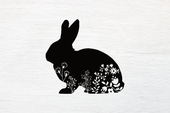 Floral Bunny, Rabbit SVG: Graphics & Illustrations
