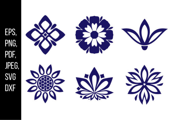 Floral Elements Leaves Flowers: Graphics & Illustrations