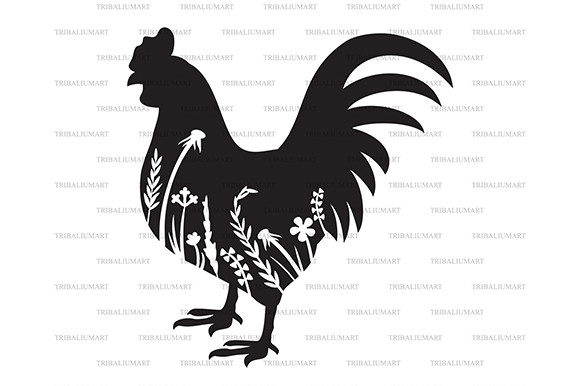 Floral Rooster Graphics and Illustrations Review
