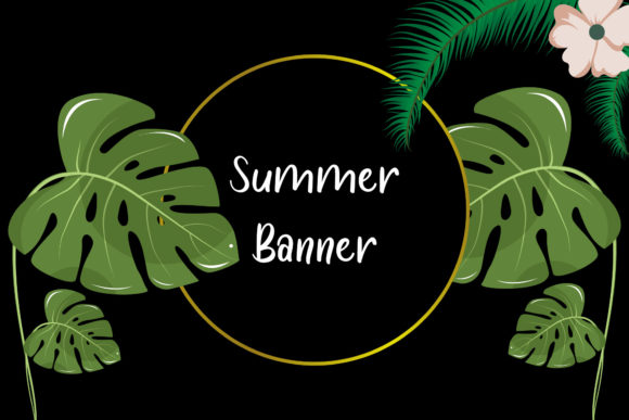 Frame Floral Tropical Graphics & Illustrations