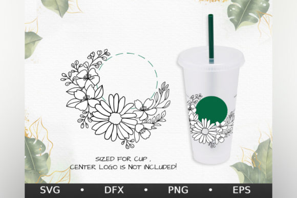 Group Cricle Floral Venti Cup Graphics & Illustrations