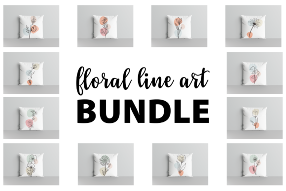 Line Art Floral Bundle: Graphics & Illustrations