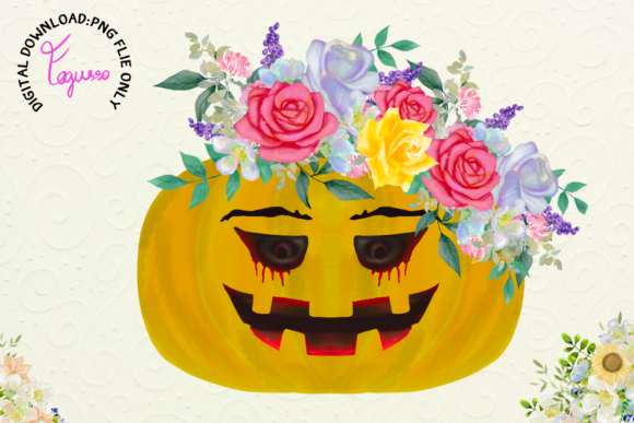 Pumpkin with Floral Graphics and Illustrations Review