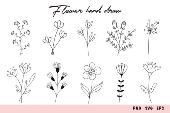 Spring Floral Clipart Set: Graphics & Illustrations