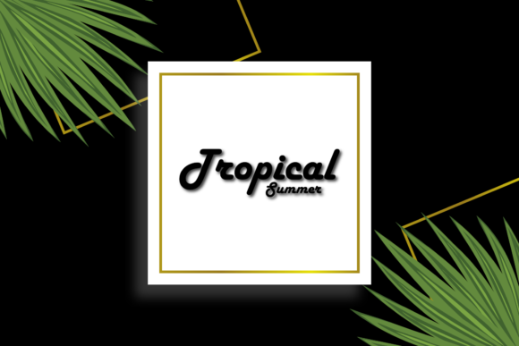 Tropical Frame Banner Floral: Graphics & Illustrations