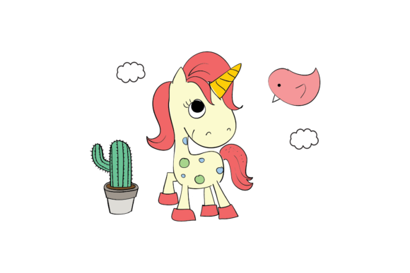 Unicorn Pink Cactus: Fresh Graphics & Illustrations