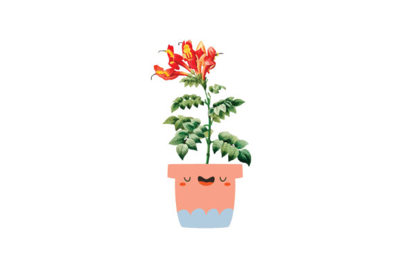 Watercolor Floral in Pots: Graphics & Illustrations