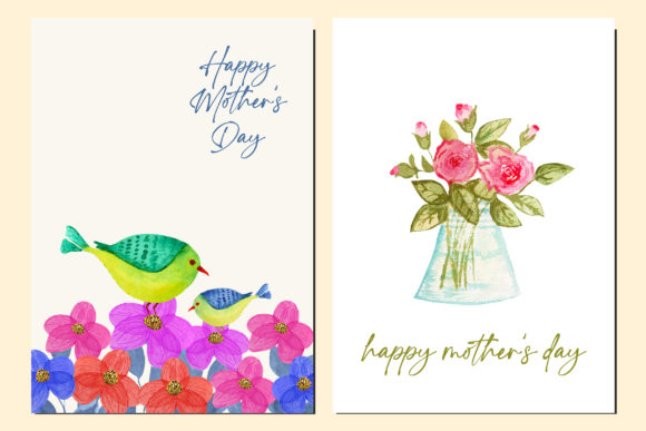 Watercolor Floral Mother’s Day Graphics & Illustrations