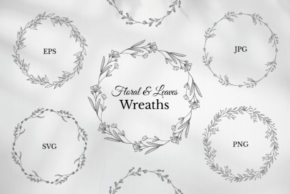Wreaths, Floral Clipart: Graphics & Illustrations